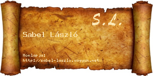 Sabel László névjegykártya